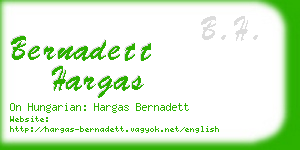 bernadett hargas business card